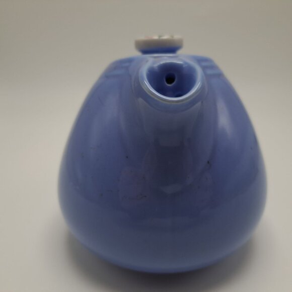 1940s Hall Superior Quality Kitchenware Rose Parade Teapot Blue With Floral Lid - Picture 15 of 16